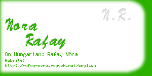 nora rafay business card