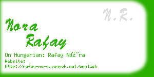 nora rafay business card